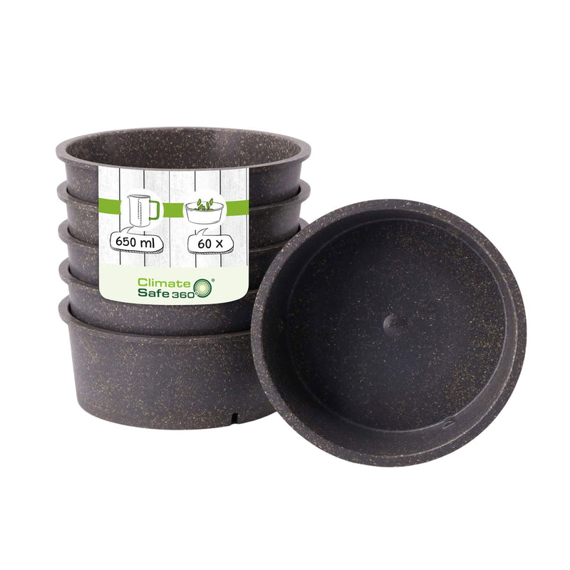 (150 sztuk) Miski wielokrotnego użytku – 650 ml – Ø 150 mm – szare