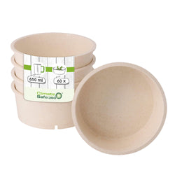 (150 sztuk) Miseczki wielokrotnego użytku – 650 ml – Ø 150 mm – kremowo - białe