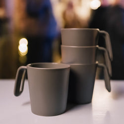 (30 sztuk) Kubek wielokrotnego użytku z uchwytem – 260 ml – szary