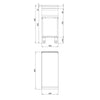 Element neutralny wolnostojący ze stali nierdzewnej AISI 304 - 400x900x920mm - 40kg