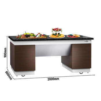 Element neutralny - DUBLIN - 2000 mm - blat roboczy z czarnego granitu - Prime Gastro