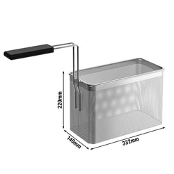 Kosz do gotowania makaronu - GN 1/2 - 1 uchwyt pałąkowy - 140x332x220mm - 1,5kg