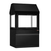 Grill węglowy TORONTO - 1110mm - front czarny - czarny blat z granitu - szyba ochronna przed ciepłem - Czarny - ruszt: 800x730mm - 2 ruszty