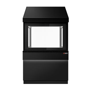 Grill na węgiel drzewny TORONTO - 1100 mm - czarny panel przedni - blat roboczy kuchenny z czarnego granitu - szyba żaroodporna - Prime Gastro