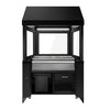 Grill węglowy TORONTO - 1110mm - front czarny - czarny blat z granitu - szyba ochronna przed ciepłem - Czarny - ruszt: 800x730mm - 2 ruszty