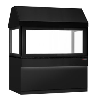 Grill na węgiel drzewny TORONTO - 1900 mm - czarny panel przedni - blat roboczy kuchenny z czarnego granitu - szyba żaroodporna - Prime Gastro