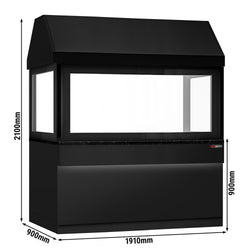 Element neutralny TORONTO – 1910 mm – czarny panel przedni – z czarnym blatem granitowym – do grilli na węgiel drzewny