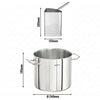Garnek do makaronu – stal nierdzewna – Ø 240 mm – 8 L – z 3 wkładami sitowymi – nadaje się do indukcji