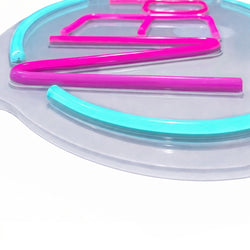 Neon LED – OPEN – z regulacją jasności – niebieski – różowy