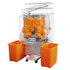 Automatyczna wyciskarka do pomarańczy - 120W - 47kg - z automatyczny podajnik, idealna do samoobsługi, 20 owoców/min, Ø40–80mm - stal nierdzewna - Pomarańczowy