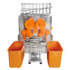 Automatyczna wyciskarka do pomarańczy - 120W - 47kg - z automatyczny podajnik, idealna do samoobsługi, 20 owoców/min, Ø40–80mm - stal nierdzewna - Pomarańczowy