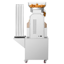 Elektryczna wyciskarka do pomarańczy - z automatycznym podawaniem owoców i kranikiem spustowym - srebrna