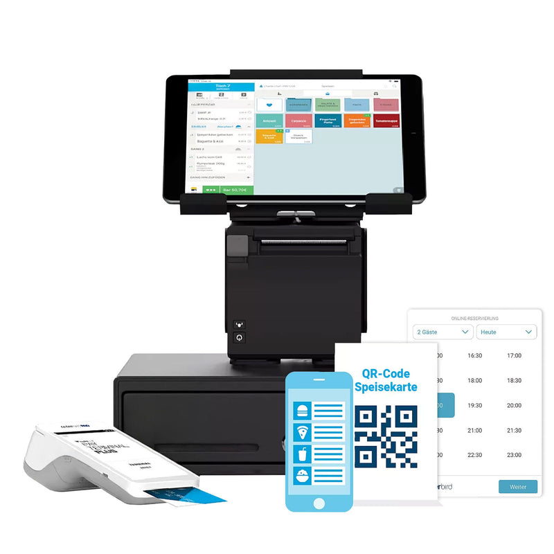 ORDERBIRD | PRO - Paket L - inkl. 3 Lizenzen, Online - TSE, Kassenbuch, QR - Code - Bestellsystem, Reservierungssystem & Gutscheinsystem