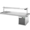 Płyta chłodnicza do zabudowy – 2100 mm – 6x GN 1/1 – 700 W – od +2 do +8 °C – ze szklaną osłoną przeciwkaszlową