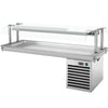 Płyta chłodnicza do zabudowy – 2100 mm – 6x GN 1/1 – 700 W – od +2 do +8 °C – ze szklaną osłoną przeciwkaszlową