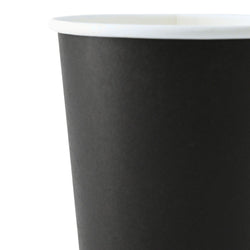 (1000 Stück) Pappbecher - 200ml - 8 oz - Ø 80mm - Schwarz
