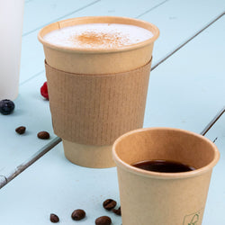 (1000 Stück) Pappbecher - 300ml - 12 oz - Ø 90mm - Braun