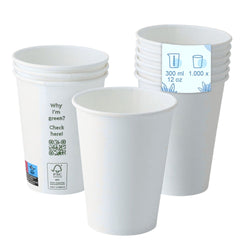 (1000 sztuk) Kubki papierowe – 300 ml – średnica 90 mm – białe
