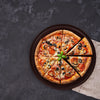 Talerz do pizzy z polietylenu – średnica 220 mm – z rowkiem – brązowy