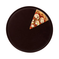 (12 pcs) Pizza plate – polyethylene – Ø 320 mm – with juice groove – brown