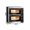 Piec do pizzy mini – elektryczny – dwukomorowy – czarny – 4+4x 20 cm – 3 kW – 230 V – do 350 °C – manualny