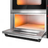 Piec do pizzy mini – elektryczny – dwukomorowy – czarny – 4+4x 20 cm – 3 kW – 230 V – do 350 °C – manualny