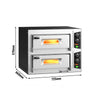 Electric Deck Pizza Oven - Twin Deck - Refractory Stone Deck - 4+4 x Ø 24cm (9.4") - 230V Single Phase | 16A CEE Plug - Mechanical Controls - up to 450°C