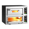 Electric Deck Pizza Oven - Twin Deck - Refractory Stone Deck - 4+4 x Ø 24cm (9.4") - 230V Single Phase | 16A CEE Plug - Mechanical Controls - up to 450°C