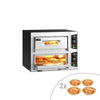 Electric Deck Pizza Oven - Twin Deck - Refractory Stone Deck - 4+4 x Ø 24cm (9.4") - 230V Single Phase | 16A CEE Plug - Mechanical Controls - up to 450°C