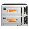 Electric Deck Pizza Oven - Twin Deck - Refractory Stone Deck - 4+4 x Ø 24cm (9.4") - 230V Single Phase | 16A CEE Plug - Mechanical Controls - up to 450°C