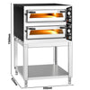 Elektryczny piec do pizzy – 4+4 x 35 cm – manualna obsługa – wraz z podstawą