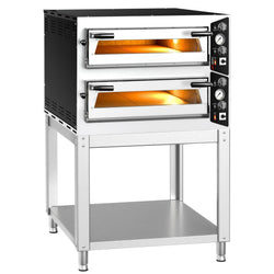 Elektryczny piec do pizzy – 4+4 x 35 cm – manualna obsługa – wraz z podstawą