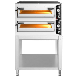 Elektryczny piec do pizzy – 4+4 x 35 cm – manualna obsługa – wraz z podstawą