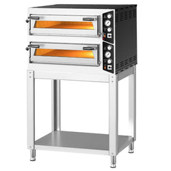 Elektryczny piec do pizzy – 4+4 x 35 cm – manualna obsługa – wraz z podstawą