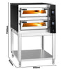 Elektryczny piec do pizzy – 4+4 x 35 cm – cyfrowy – wraz z podstawą