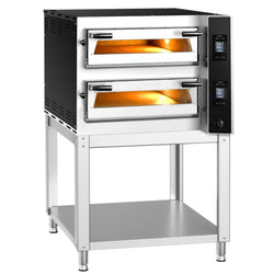 Elektryczny piec do pizzy – 4+4 x 35 cm – cyfrowy – wraz z podstawą