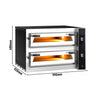 Elektryczny Piec do pizzy - 2 x 4 x Ø35cm - Panel dotykowy