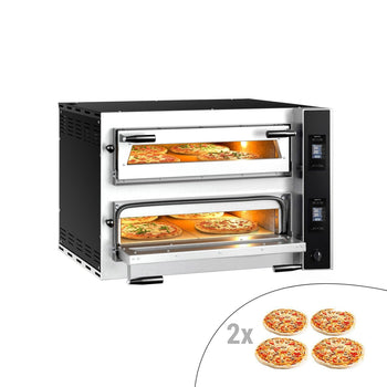 Elektryczny Piec do pizzy - 2 x 4 x Ø35cm - Panel dotykowy