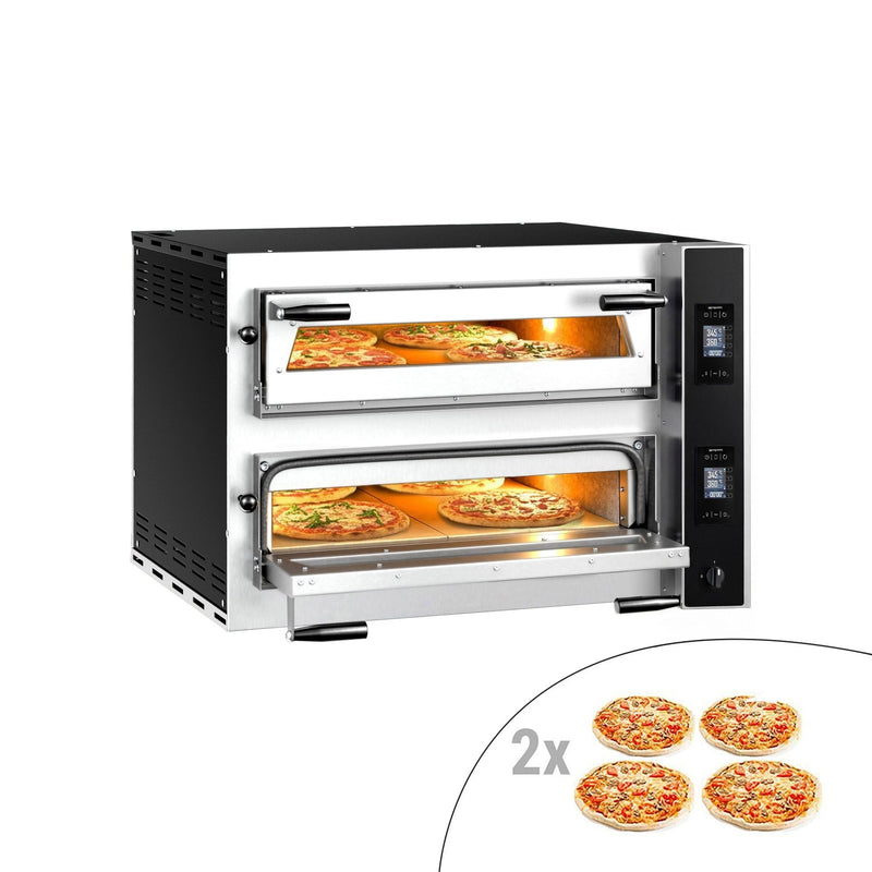 Elektryczny Piec do pizzy - 2 x 4 x Ø35cm - Panel dotykowy