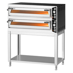 Elektryczny piec do pizzy – 6+6 x 35 cm (szerokość) – manualna obsługa – wraz z podstawą