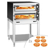 Elektryczny piec do pizzy – 6+6 x 35 cm (głębokość) – manualna obsługa – wraz z podstawą