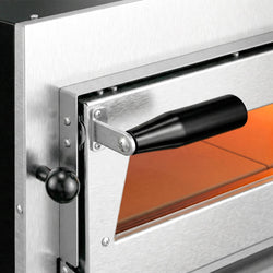 Elektryczny piec do pizzy – 6 x 35 cm (szerokość) – manualna obsługa – wraz z podstawą