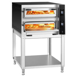 Elektryczny piec do pizzy – 6+6 x 35 cm (głębokość) – cyfrowy – wraz z podstawą