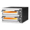 Electric Deck Pizza Oven - Twin Deck - Refractory Stone Deck - 6+6 x Ø 35cm (13.8") - up to 450°C - Mechanical Controls