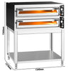 Elektryczny piec do pizzy – 9+9 x 35 cm (szerokość) – manualna obsługa – wraz z podstawą