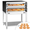 Elektryczny piec do pizzy – 9+9 x 35 cm (szerokość) – manualna obsługa – wraz z podstawą
