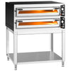 Elektryczny piec do pizzy – 9+9 x 35 cm (szerokość) – manualna obsługa – wraz z podstawą