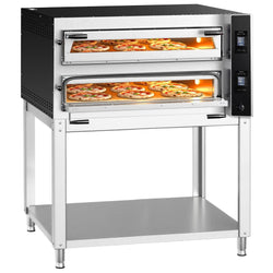 Elektryczny piec do pizzy – 9+9 x 35 cm (szerokość) – cyfrowy – wraz z podstawą
