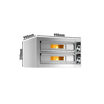 Elektryczny piec do pizzy - 4+4x 33cm - Manualny - Prime Gastro