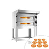 (2 szt.) Elektryczny Piec do pizzy - 2 x 9 x Ø33cm - Elektroniczne - z okapem i ramą nośną